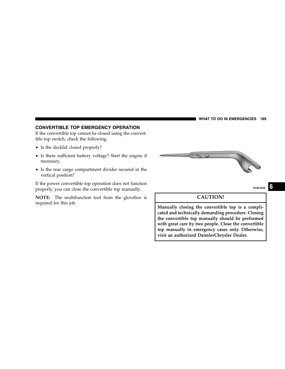 Chrysler 2005 Crossfire User Manual | Page 189 / 288