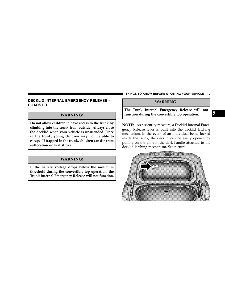 Chrysler 2005 Crossfire User Manual | Page 19 / 288