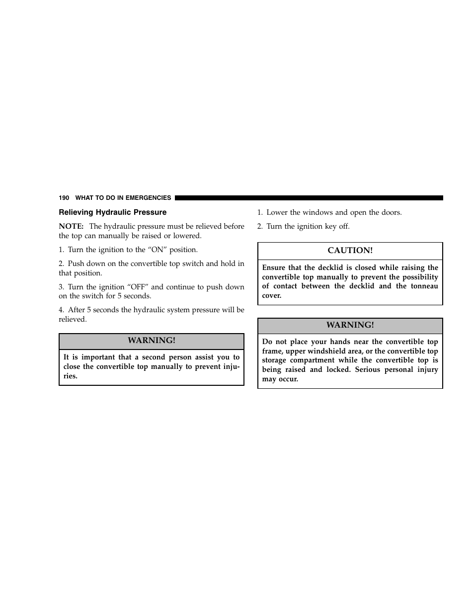 Chrysler 2005 Crossfire User Manual | Page 190 / 288
