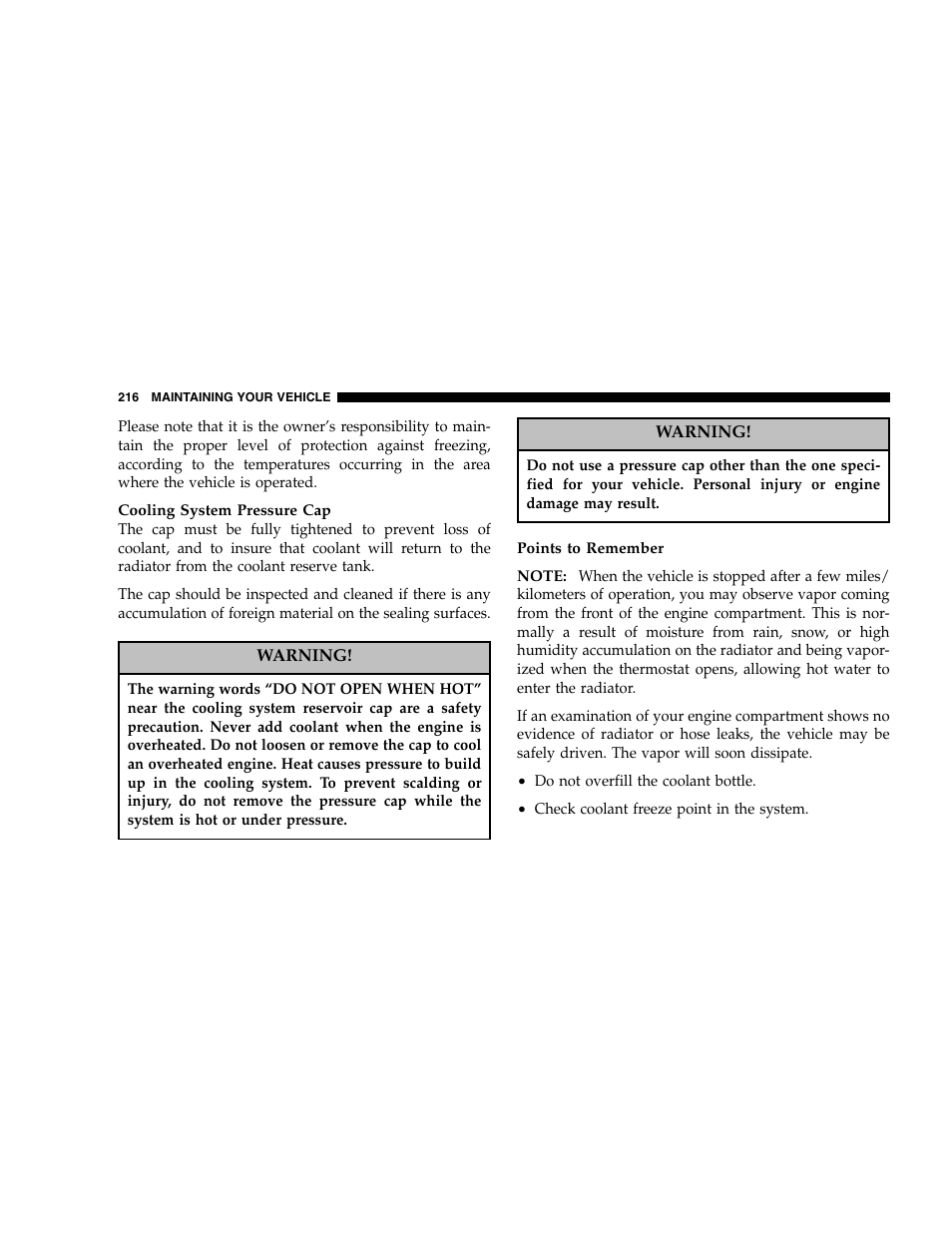 Chrysler 2005 Crossfire User Manual | Page 216 / 288