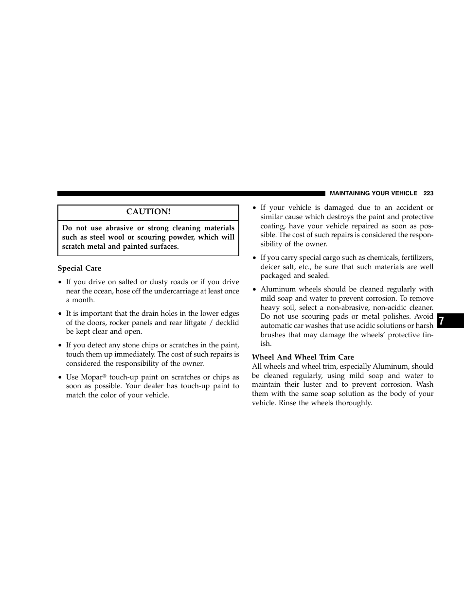 Chrysler 2005 Crossfire User Manual | Page 223 / 288
