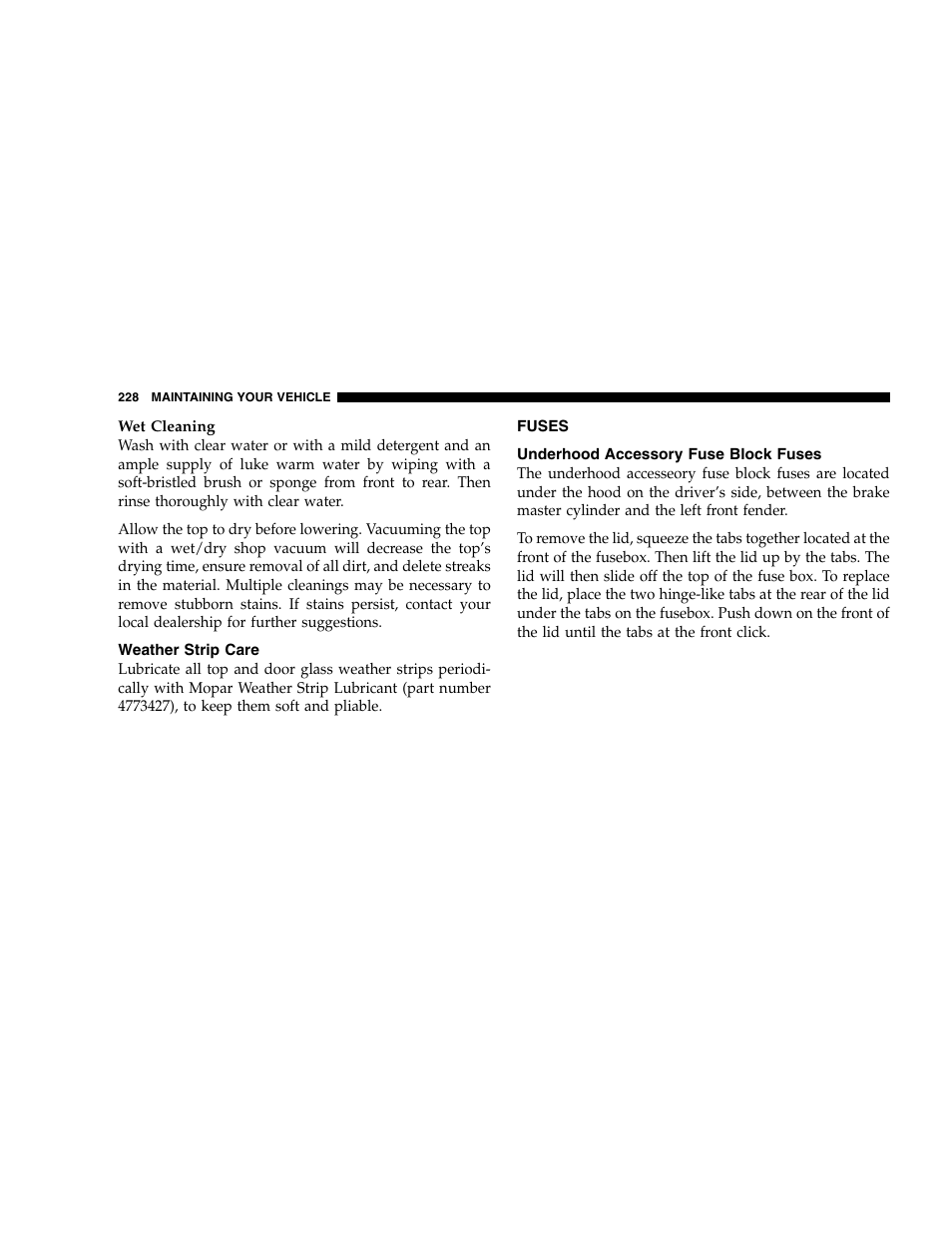 Chrysler 2005 Crossfire User Manual | Page 228 / 288