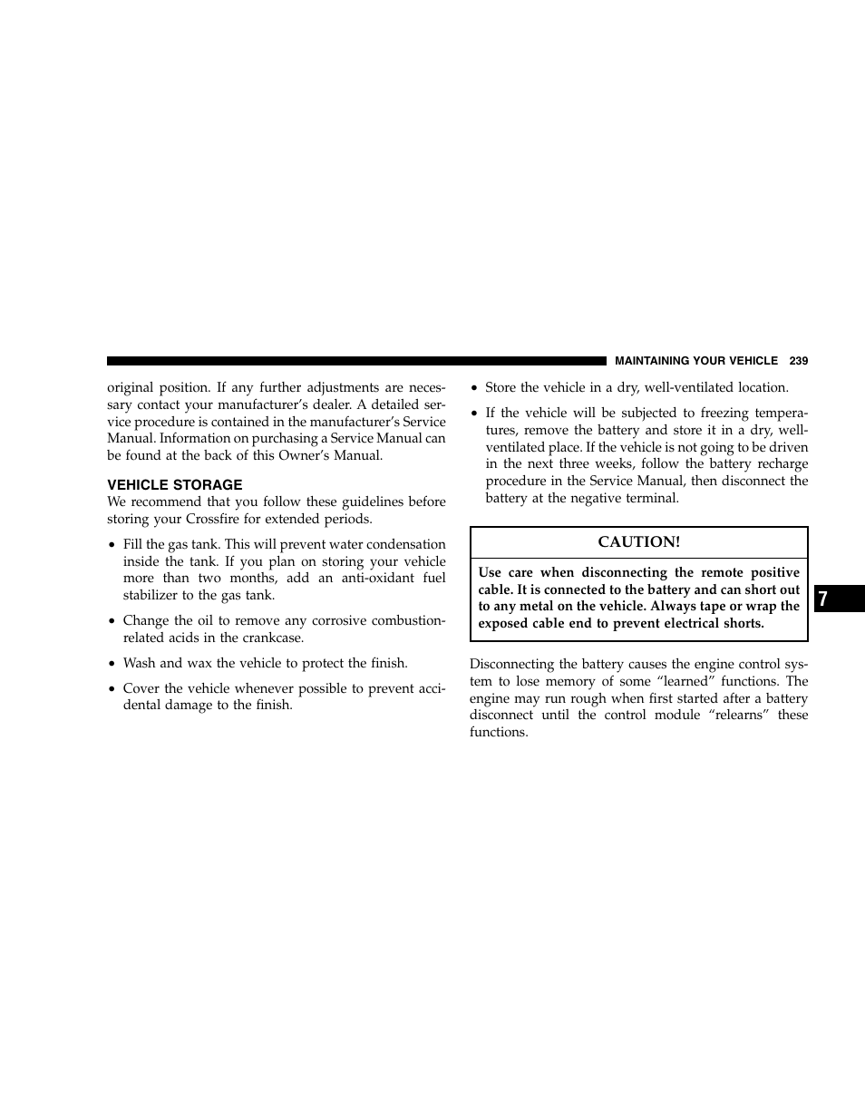Chrysler 2005 Crossfire User Manual | Page 239 / 288