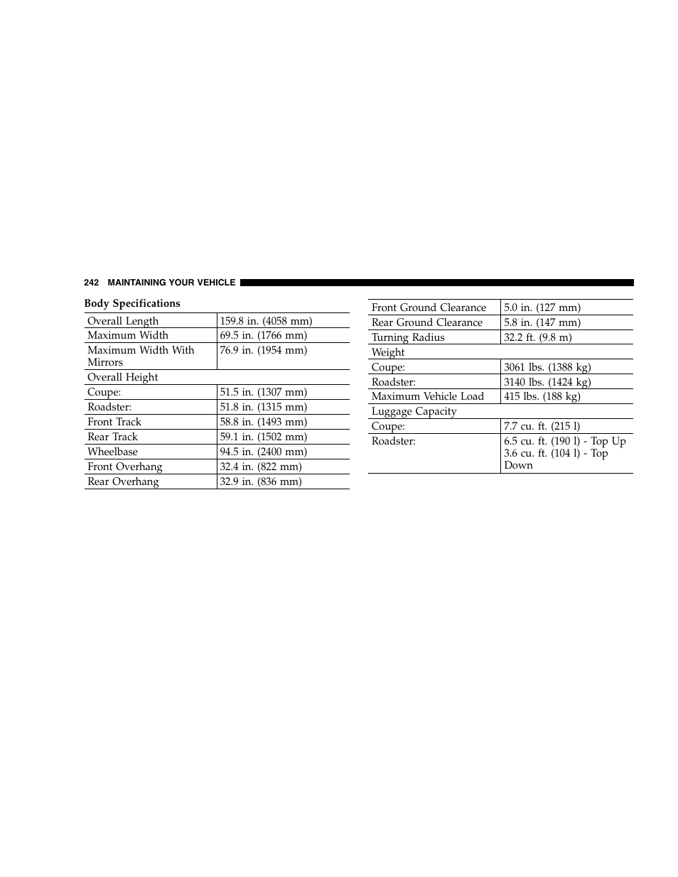 Chrysler 2005 Crossfire User Manual | Page 242 / 288
