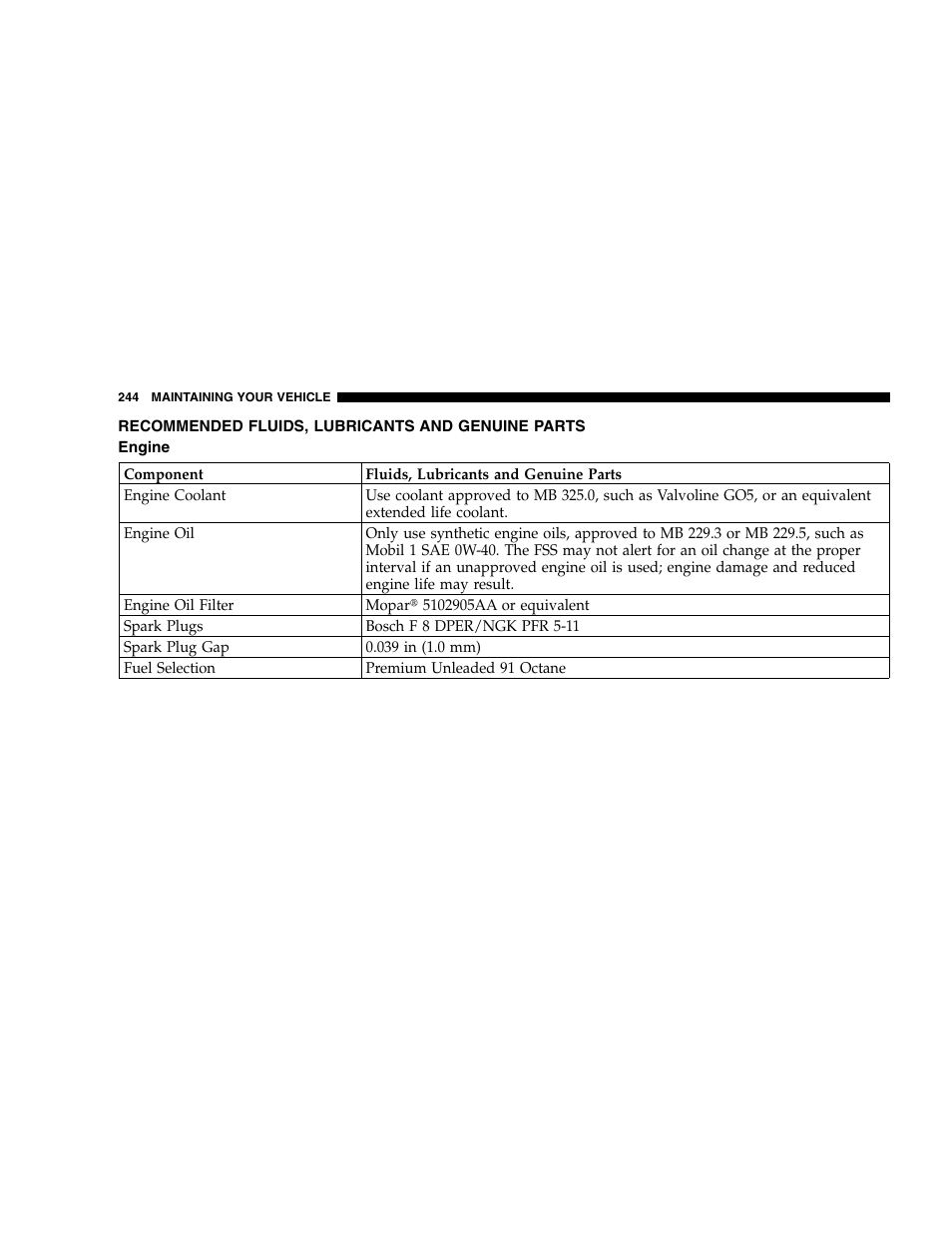 Chrysler 2005 Crossfire User Manual | Page 244 / 288