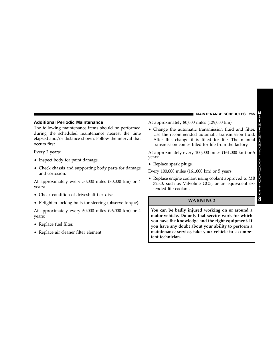 Chrysler 2005 Crossfire User Manual | Page 255 / 288
