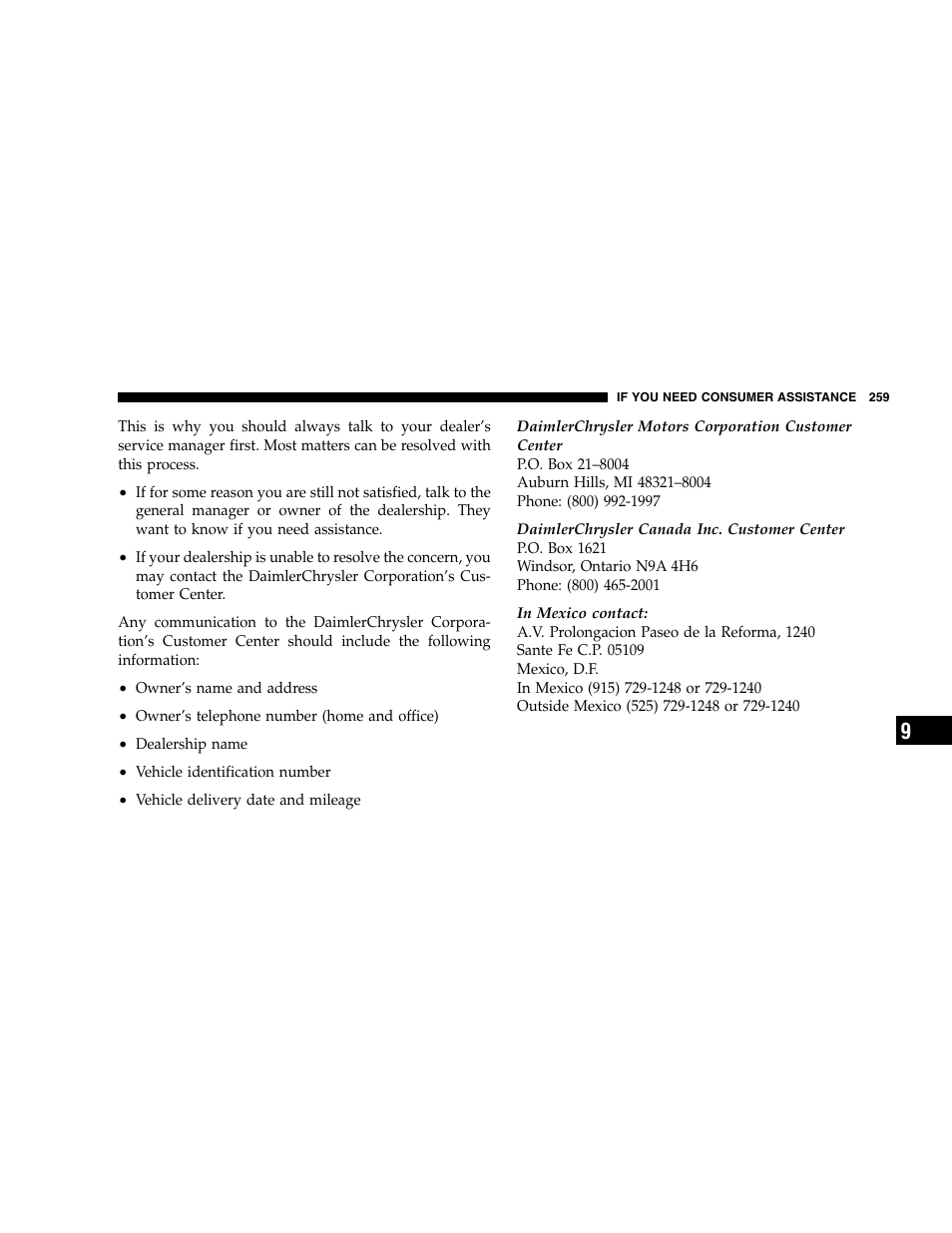 Chrysler 2005 Crossfire User Manual | Page 259 / 288