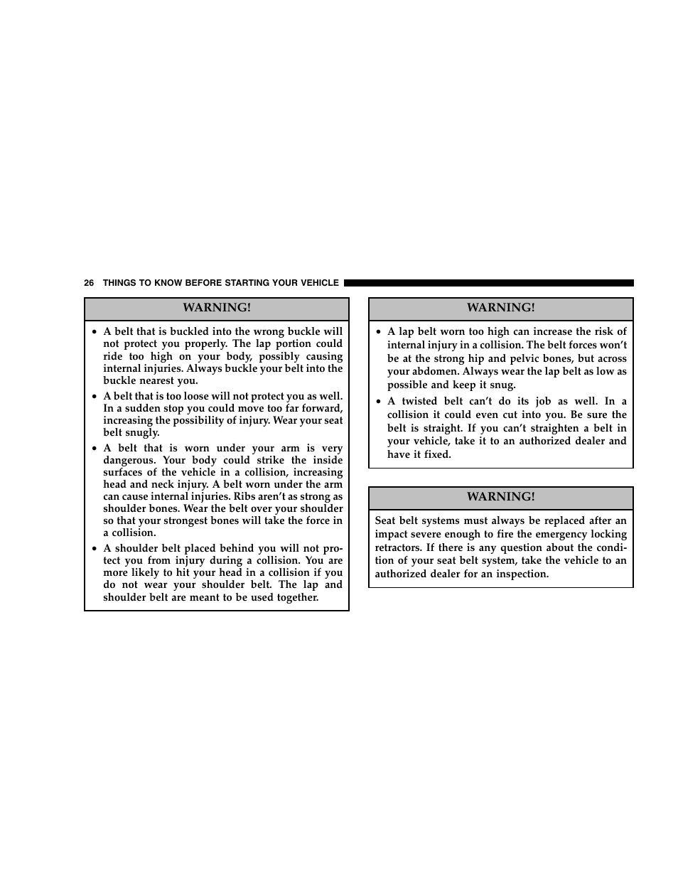 Chrysler 2005 Crossfire User Manual | Page 26 / 288