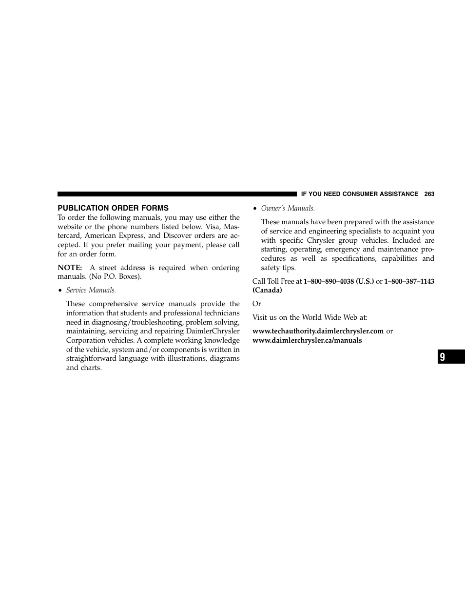 Chrysler 2005 Crossfire User Manual | Page 263 / 288