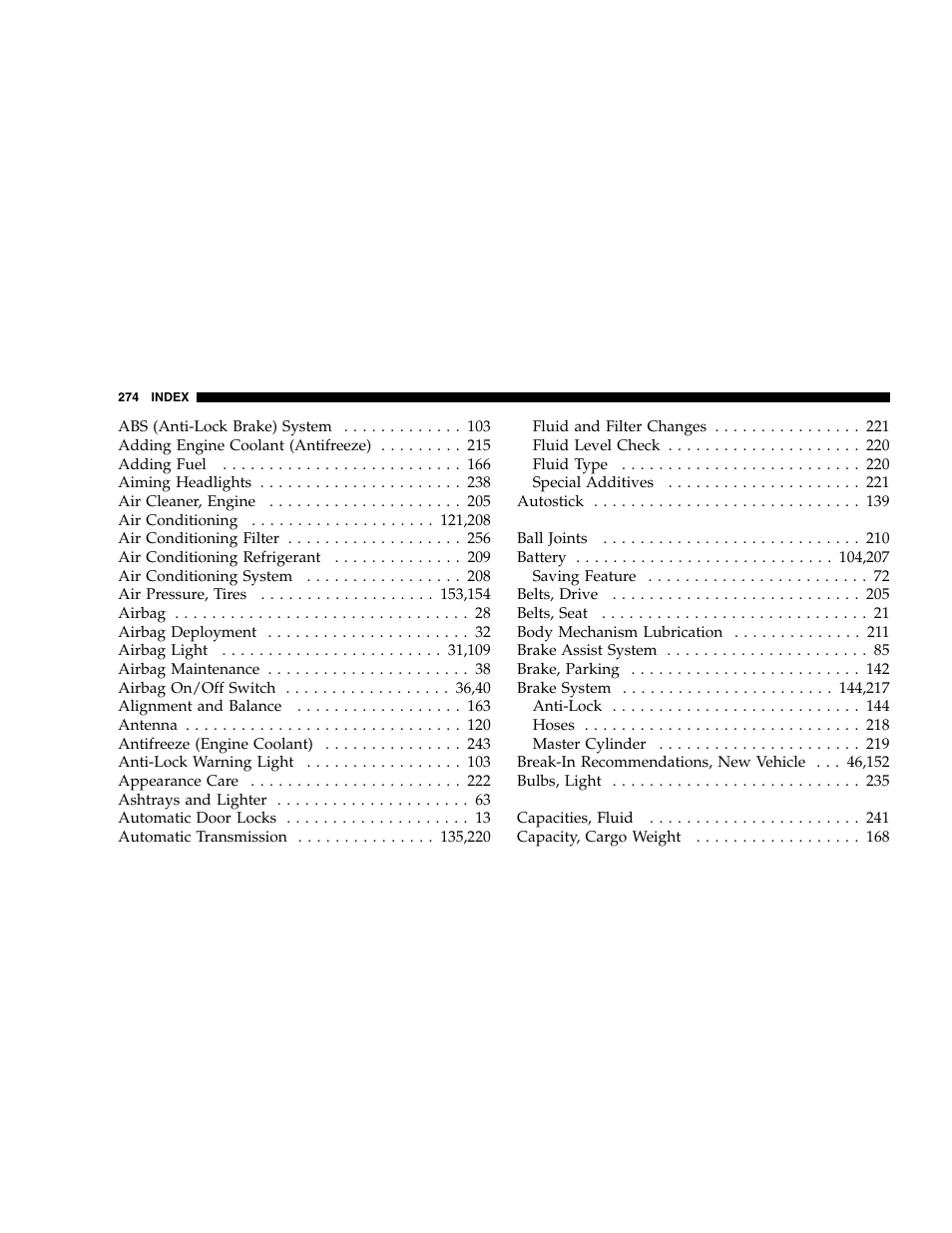 Chrysler 2005 Crossfire User Manual | Page 274 / 288