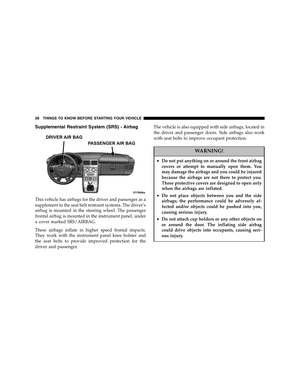 Chrysler 2005 Crossfire User Manual | Page 28 / 288