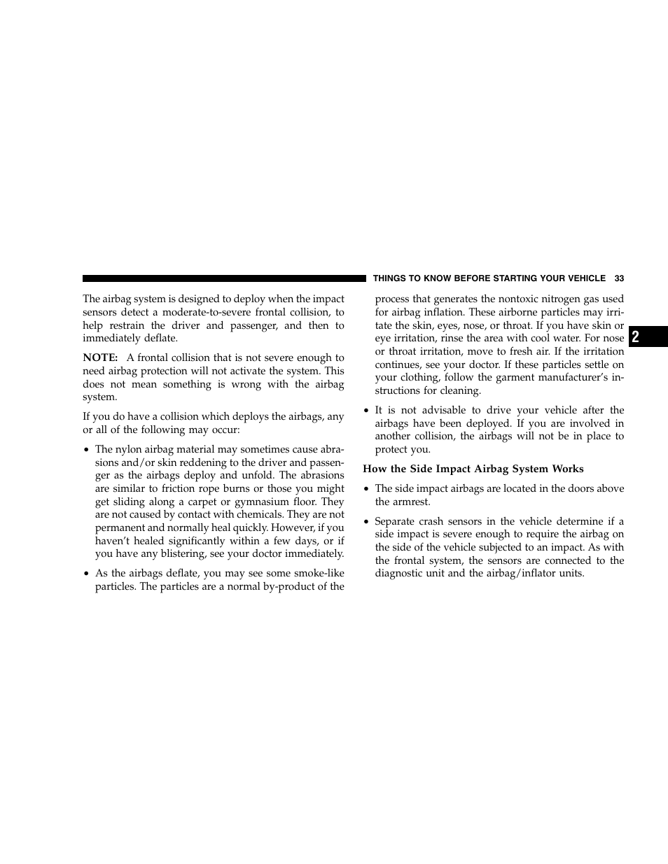 Chrysler 2005 Crossfire User Manual | Page 33 / 288