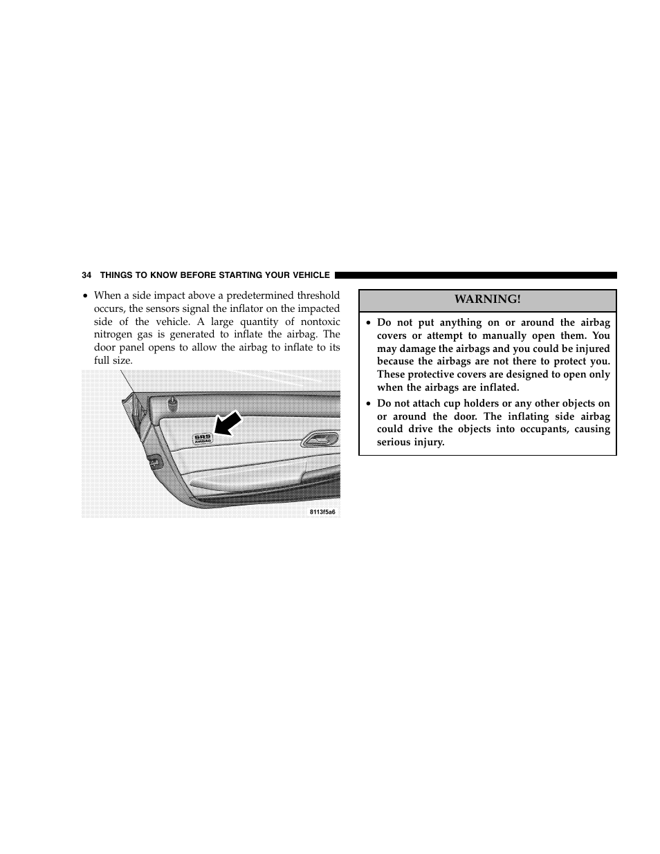 Chrysler 2005 Crossfire User Manual | Page 34 / 288