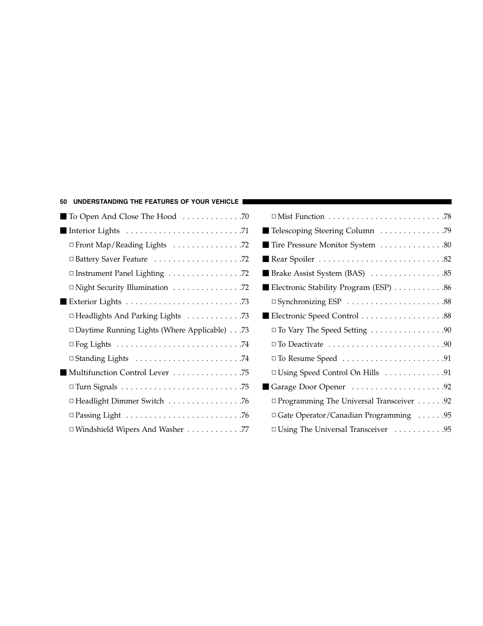 Chrysler 2005 Crossfire User Manual | Page 50 / 288