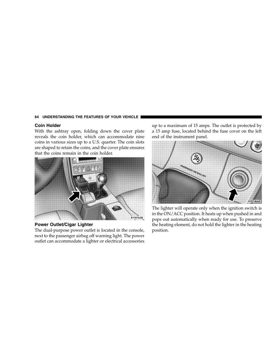 Chrysler 2005 Crossfire User Manual | Page 64 / 288