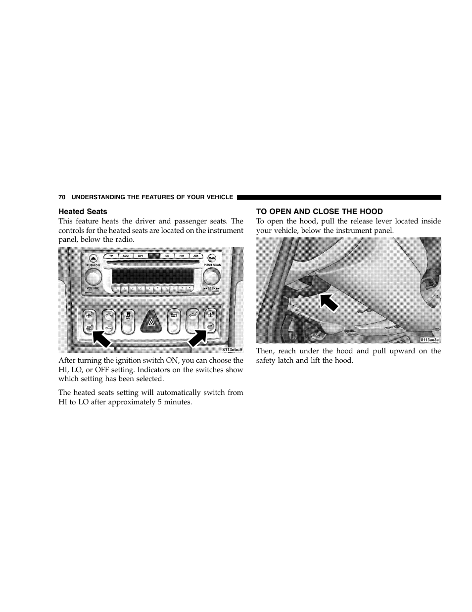 Chrysler 2005 Crossfire User Manual | Page 70 / 288