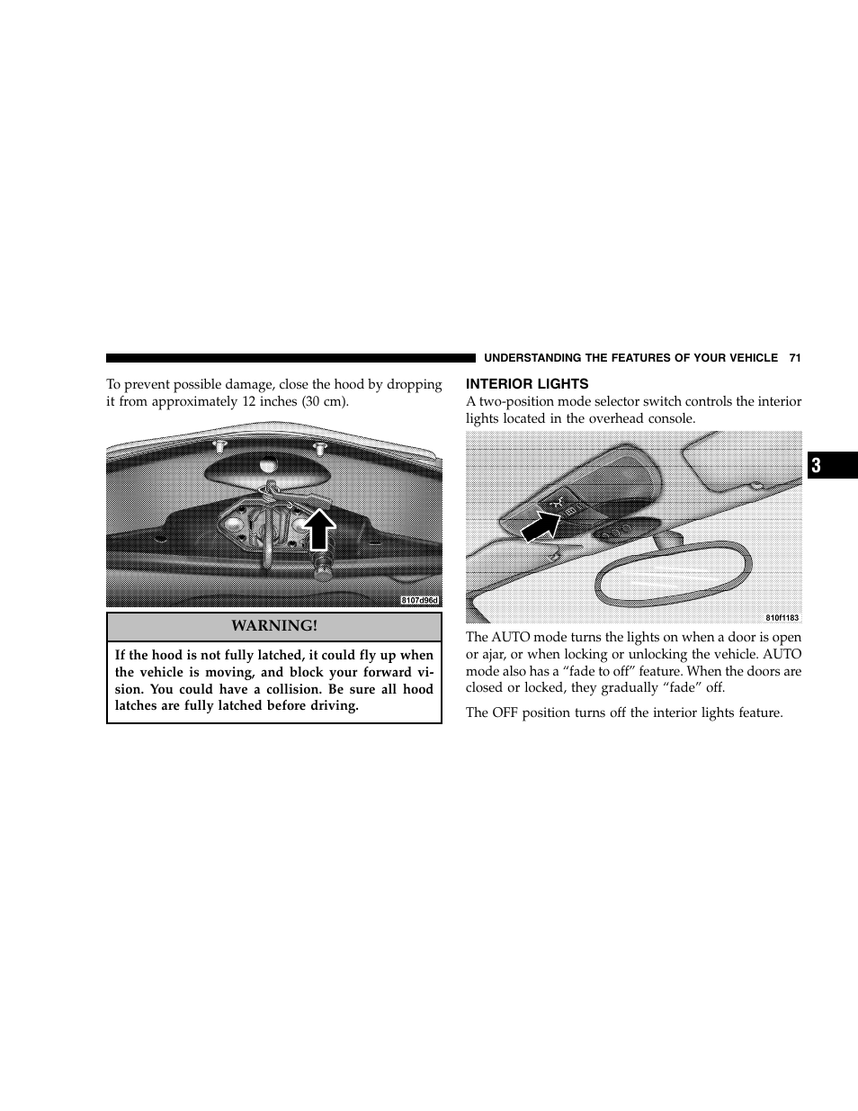 Chrysler 2005 Crossfire User Manual | Page 71 / 288