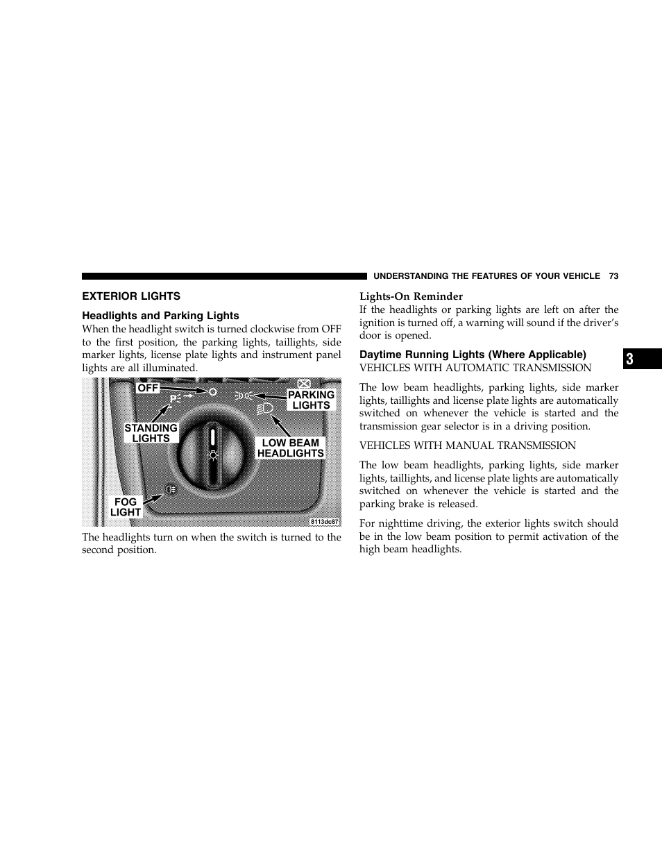 Chrysler 2005 Crossfire User Manual | Page 73 / 288