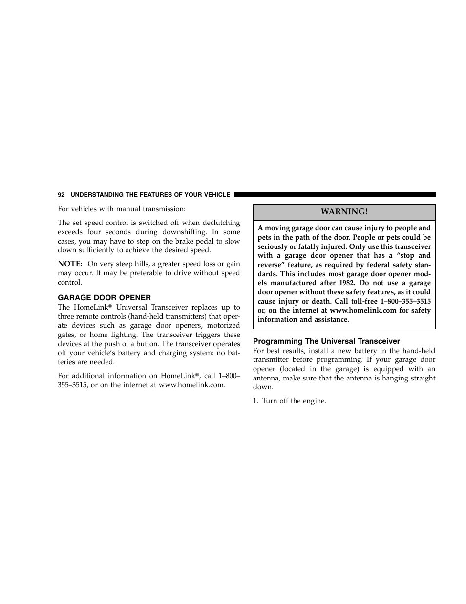Chrysler 2005 Crossfire User Manual | Page 92 / 288