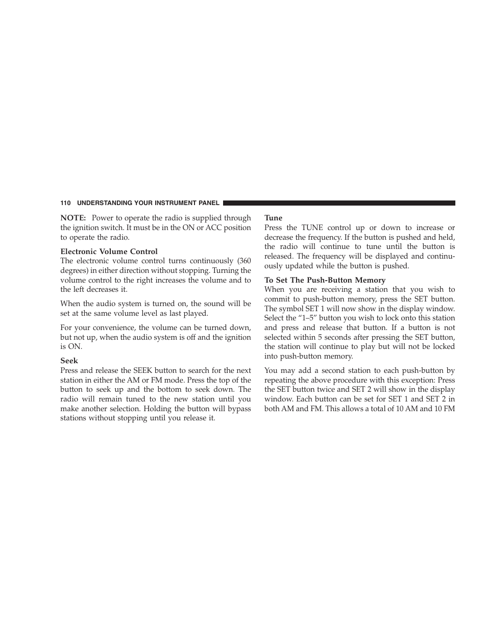 Chrysler 2005 Sebring Sedan User Manual | Page 110 / 291