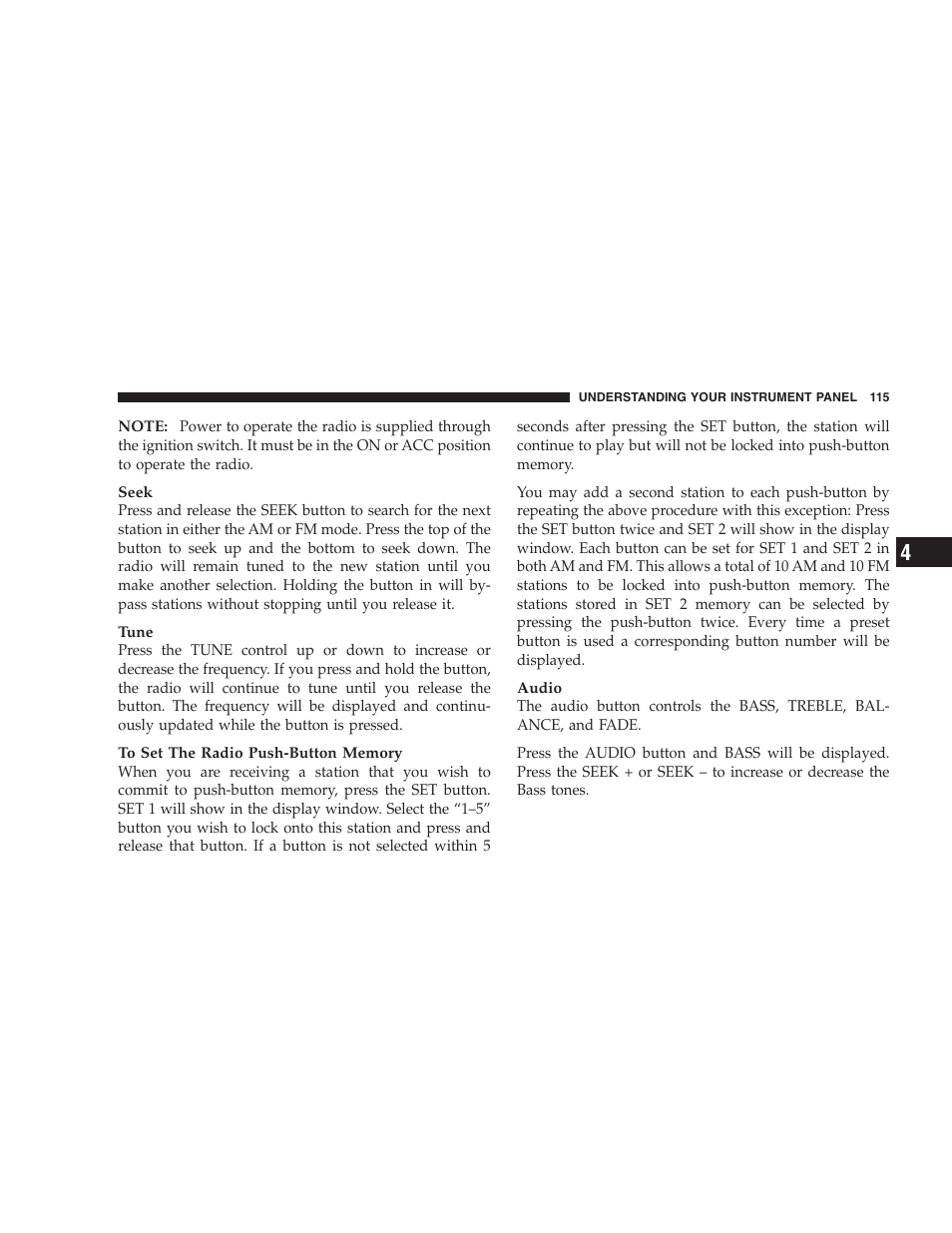 Chrysler 2005 Sebring Sedan User Manual | Page 115 / 291