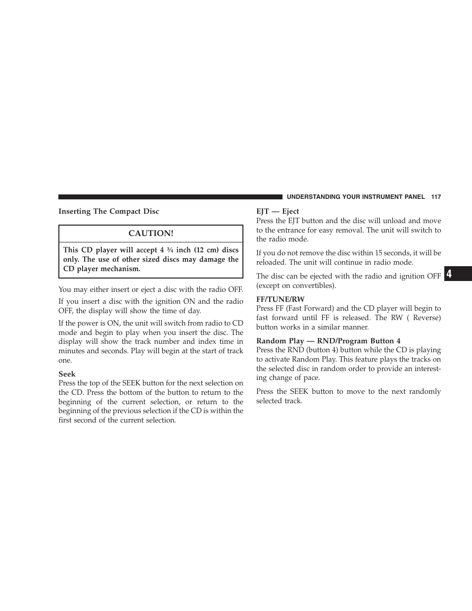 Chrysler 2005 Sebring Sedan User Manual | Page 117 / 291