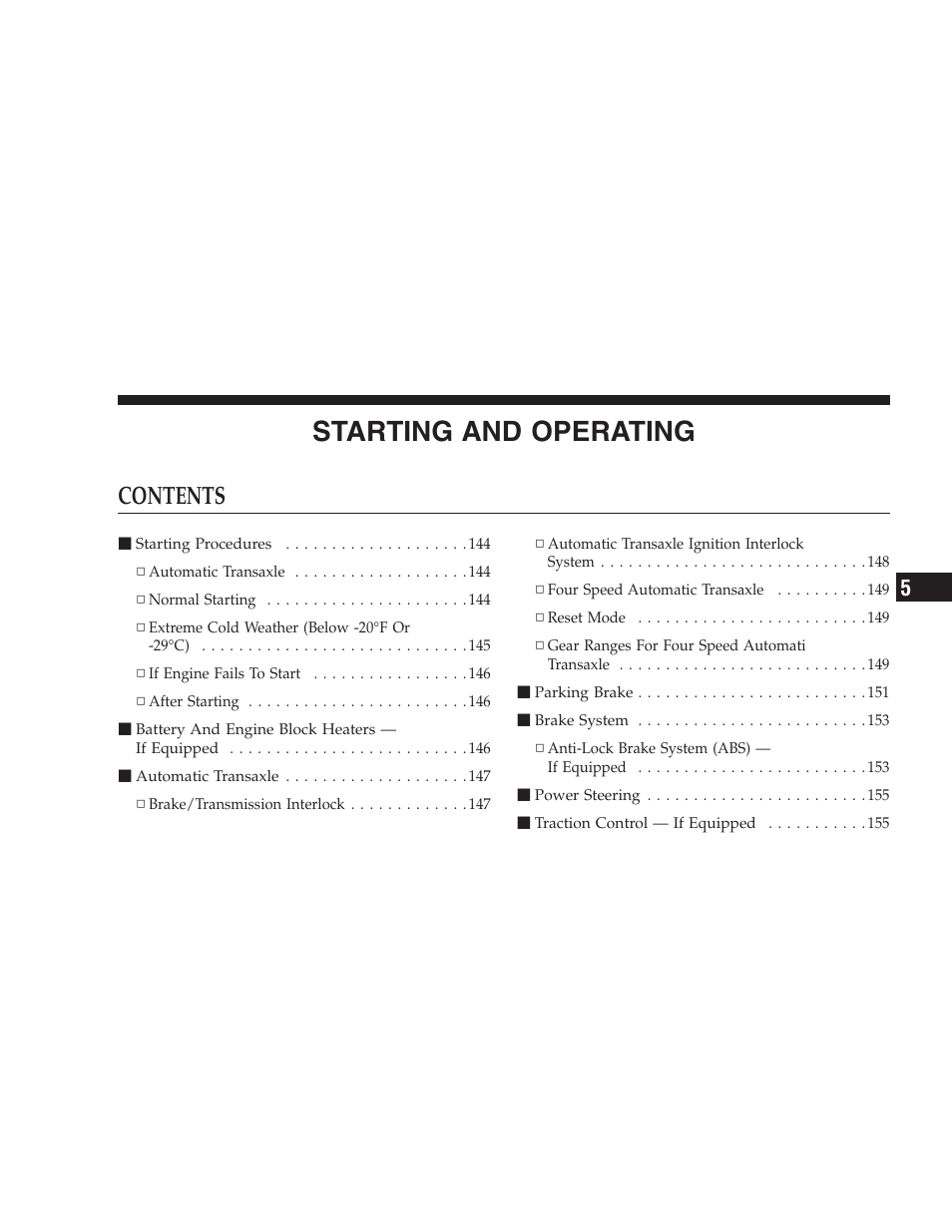 Chrysler 2005 Sebring Sedan User Manual | Page 141 / 291