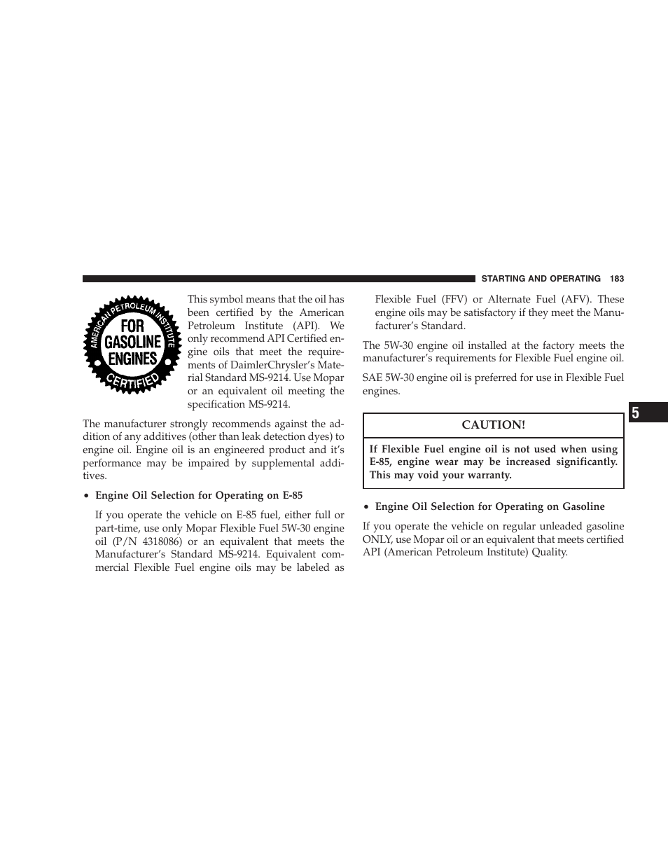 Chrysler 2005 Sebring Sedan User Manual | Page 183 / 291