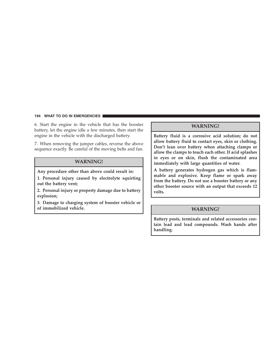 Chrysler 2005 Sebring Sedan User Manual | Page 194 / 291