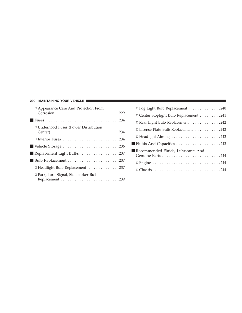 Chrysler 2005 Sebring Sedan User Manual | Page 200 / 291