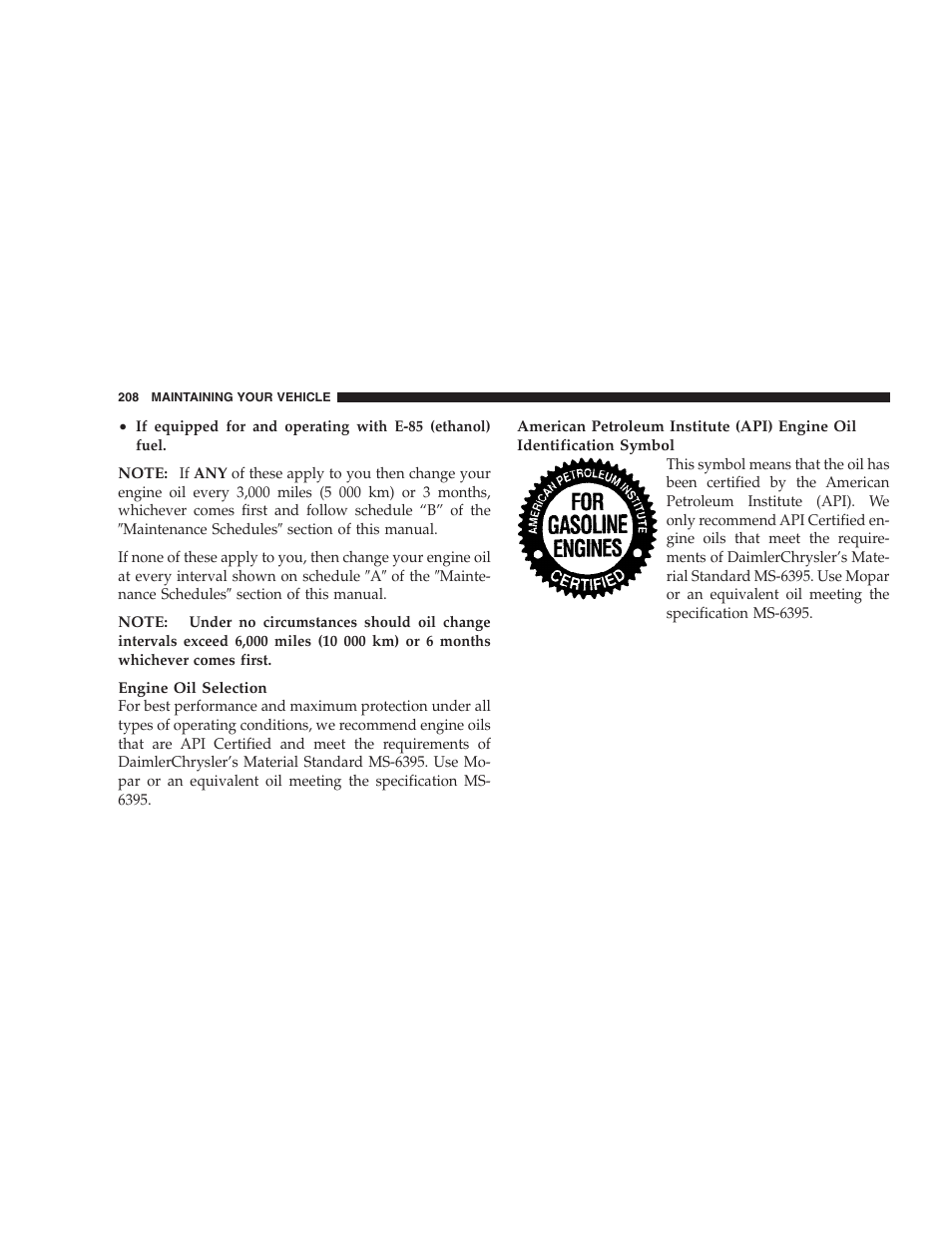Chrysler 2005 Sebring Sedan User Manual | Page 208 / 291
