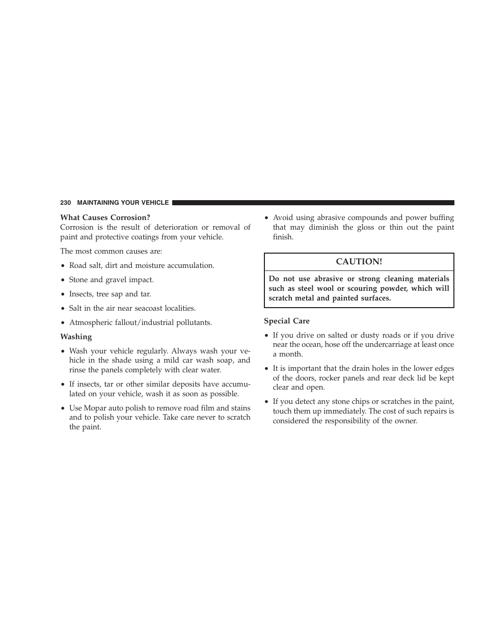 Chrysler 2005 Sebring Sedan User Manual | Page 230 / 291