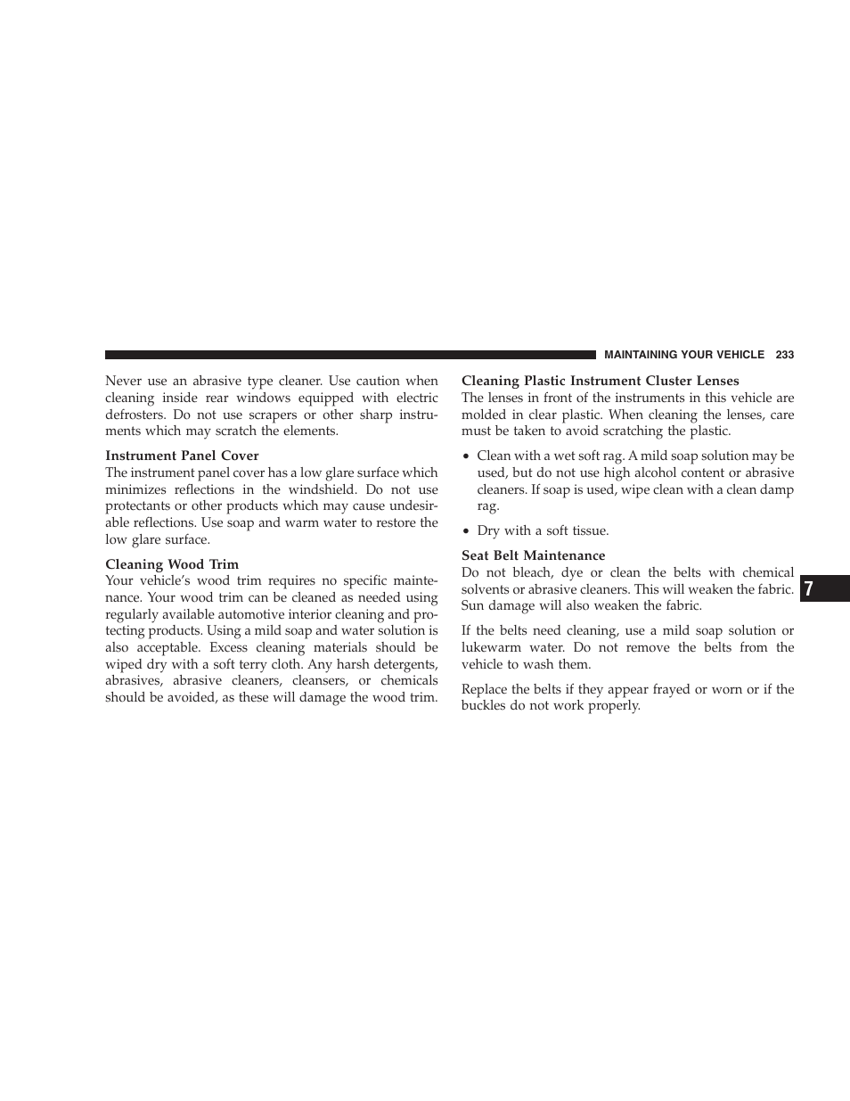 Chrysler 2005 Sebring Sedan User Manual | Page 233 / 291