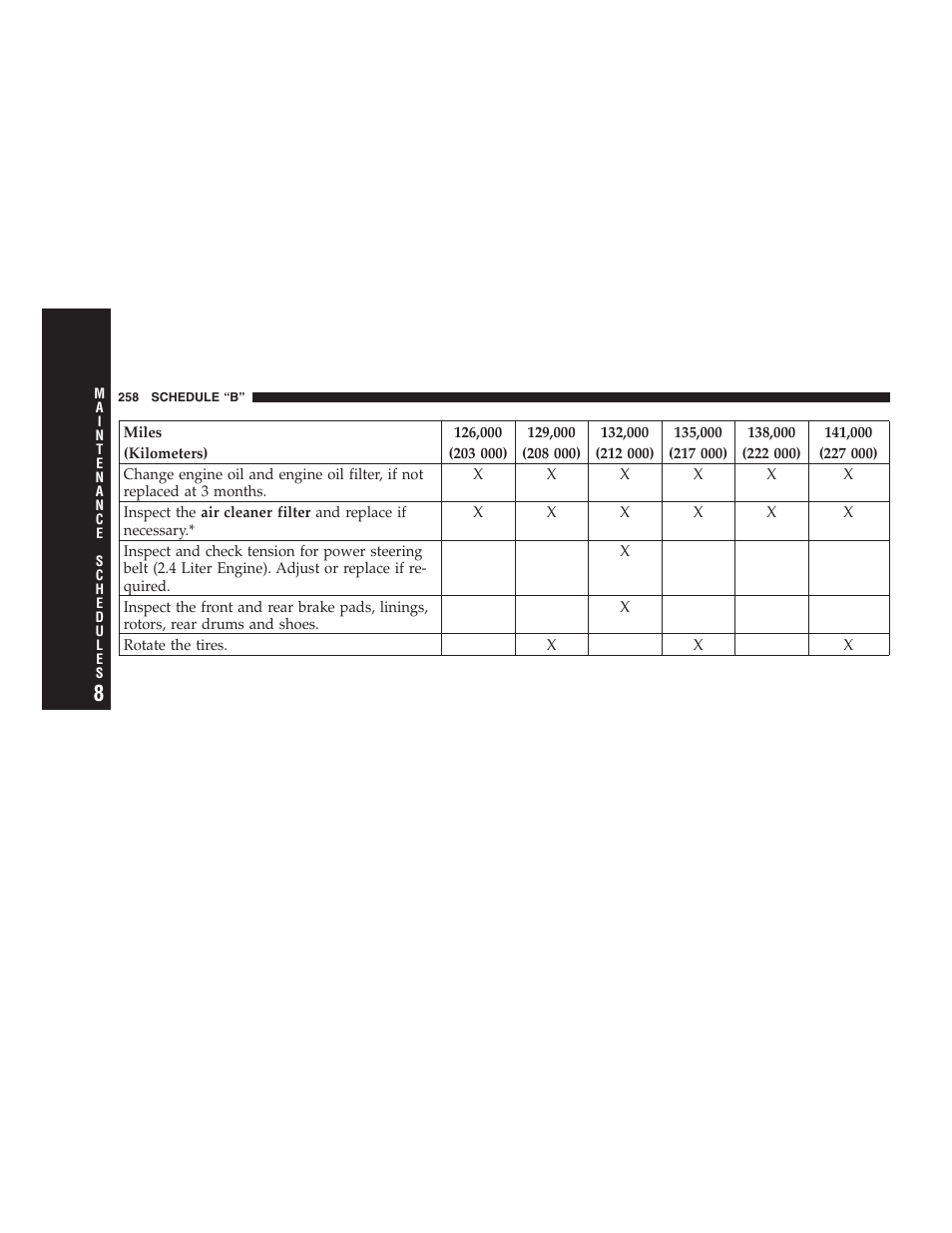 Chrysler 2005 Sebring Sedan User Manual | Page 258 / 291
