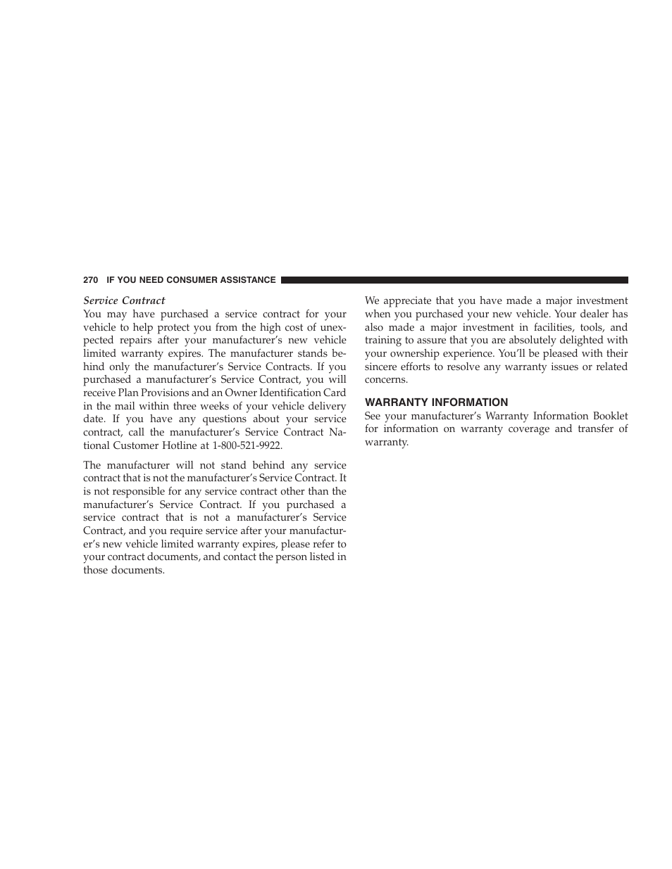 Warranty information | Chrysler 2005 Sebring Sedan User Manual | Page 270 / 291