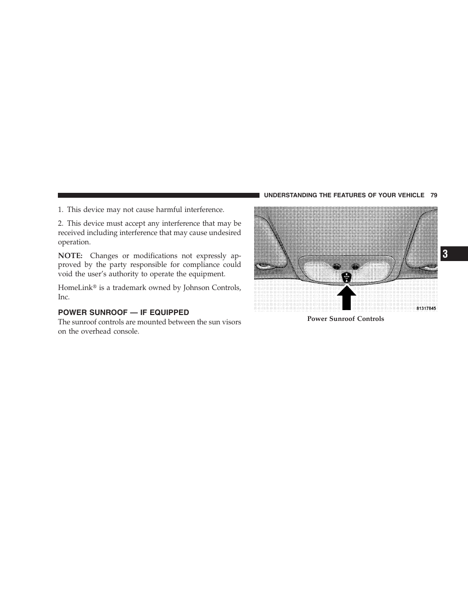 Power sunroof — if equipped | Chrysler 2005 Sebring Sedan User Manual | Page 79 / 291