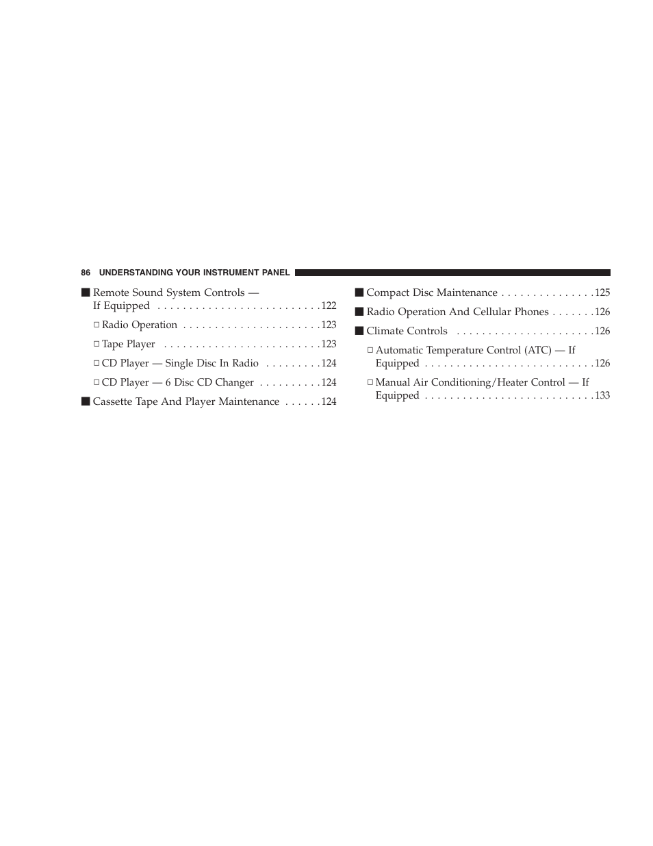 Chrysler 2005 Sebring Sedan User Manual | Page 86 / 291