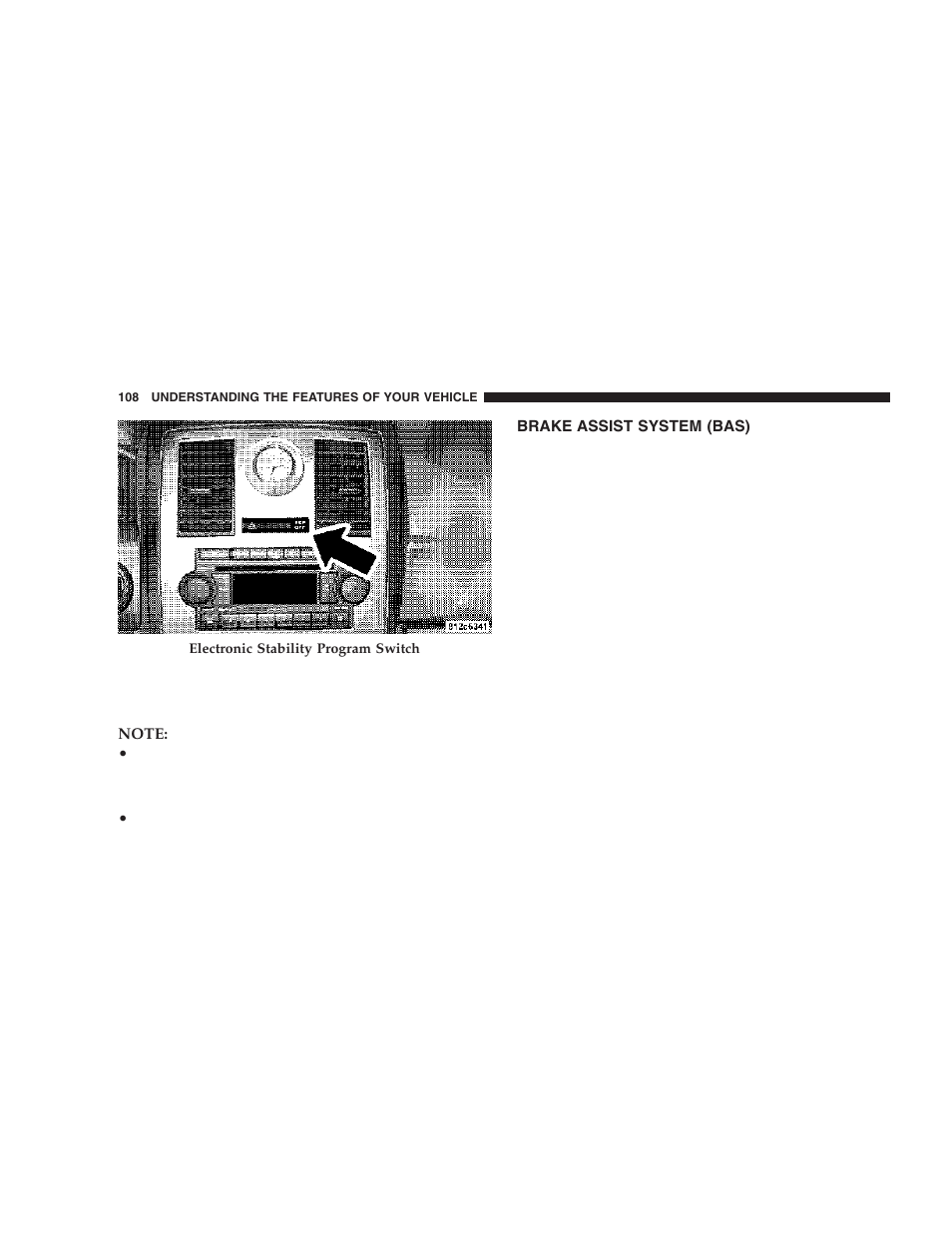 Brake assist system (bas) | Chrysler 2006 300 SRT User Manual | Page 108 / 320