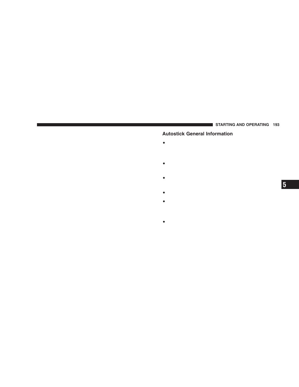 Autostick general information | Chrysler 2006 300 SRT User Manual | Page 193 / 320