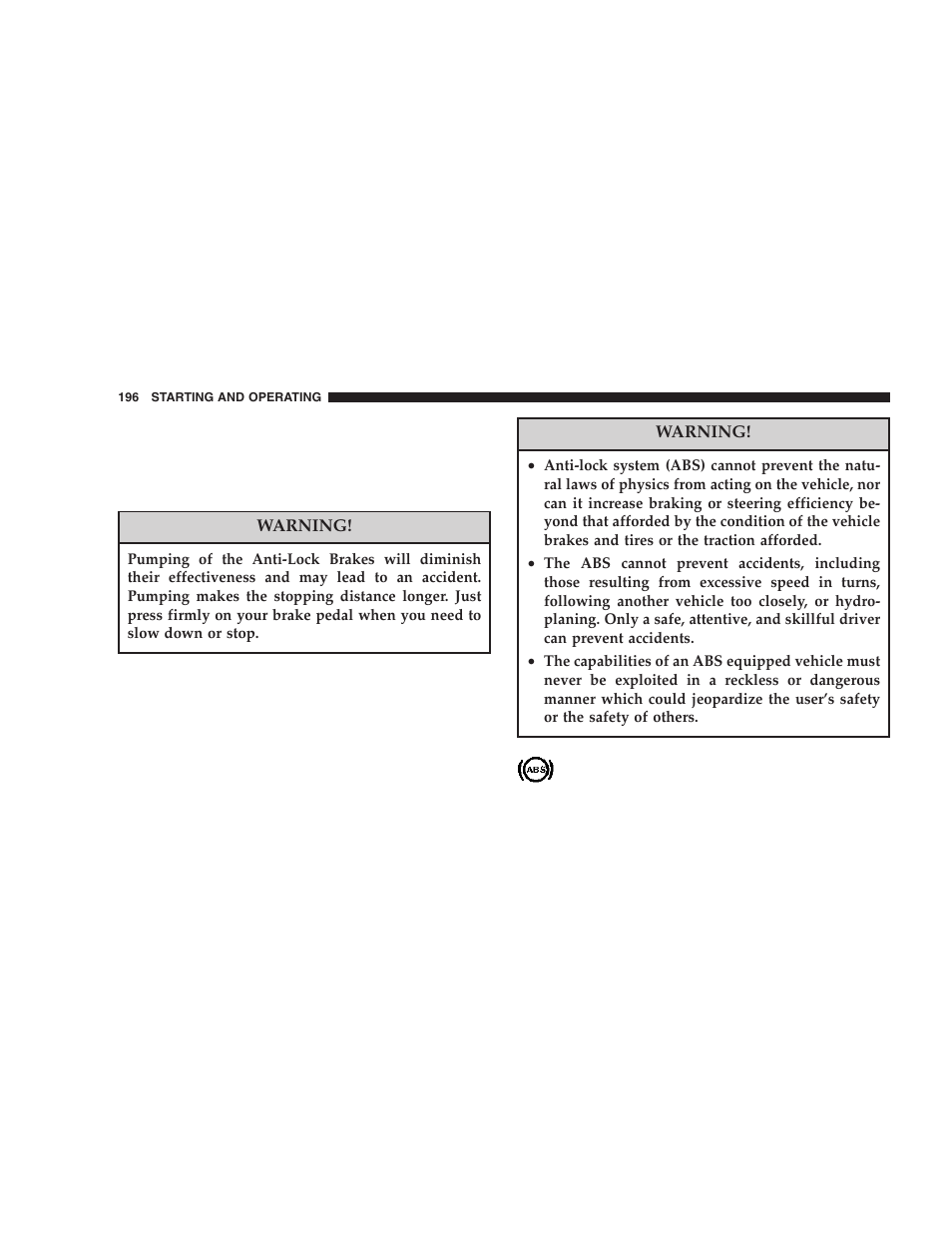 Chrysler 2006 300 SRT User Manual | Page 196 / 320