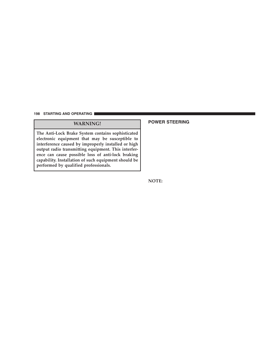 Power steering | Chrysler 2006 300 SRT User Manual | Page 198 / 320