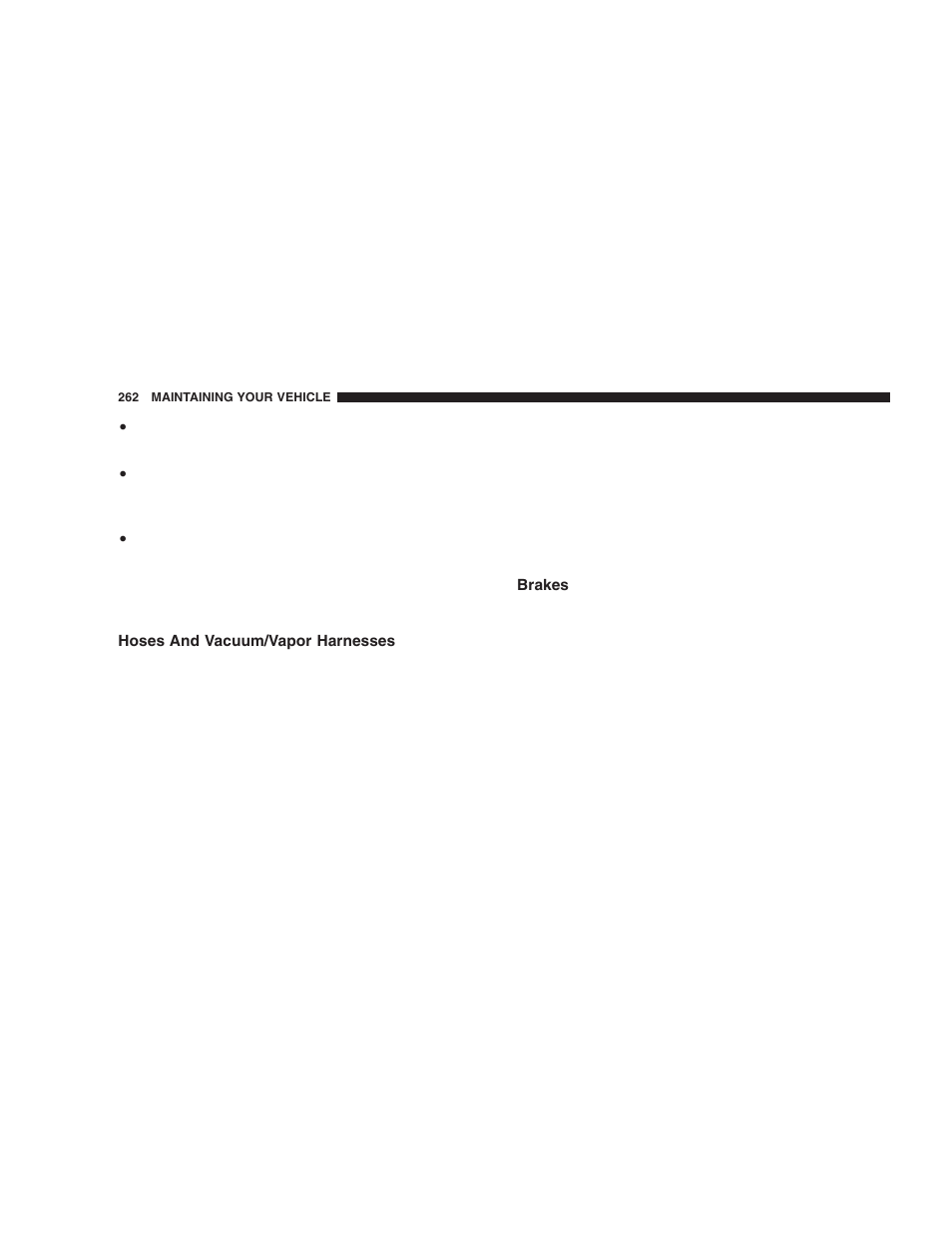 Hoses and vacuum/vapor harnesses, Brakes | Chrysler 2006 300 SRT User Manual | Page 262 / 320