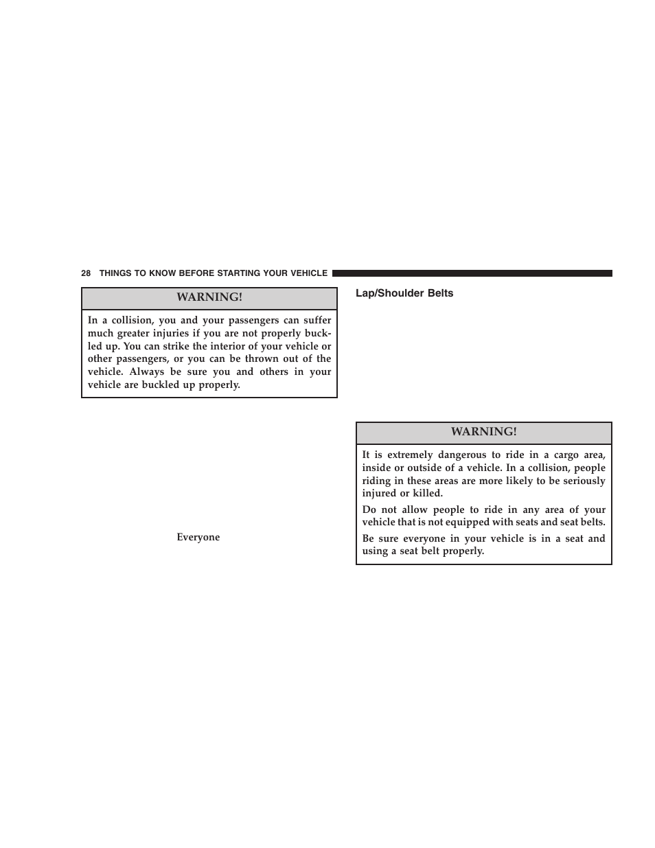Lap/shoulder belts | Chrysler 2006 300 SRT User Manual | Page 28 / 320