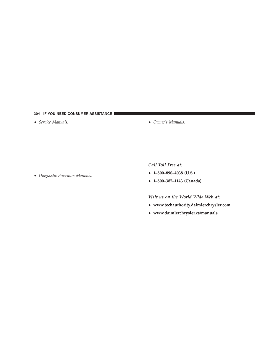Chrysler 2006 300 SRT User Manual | Page 304 / 320