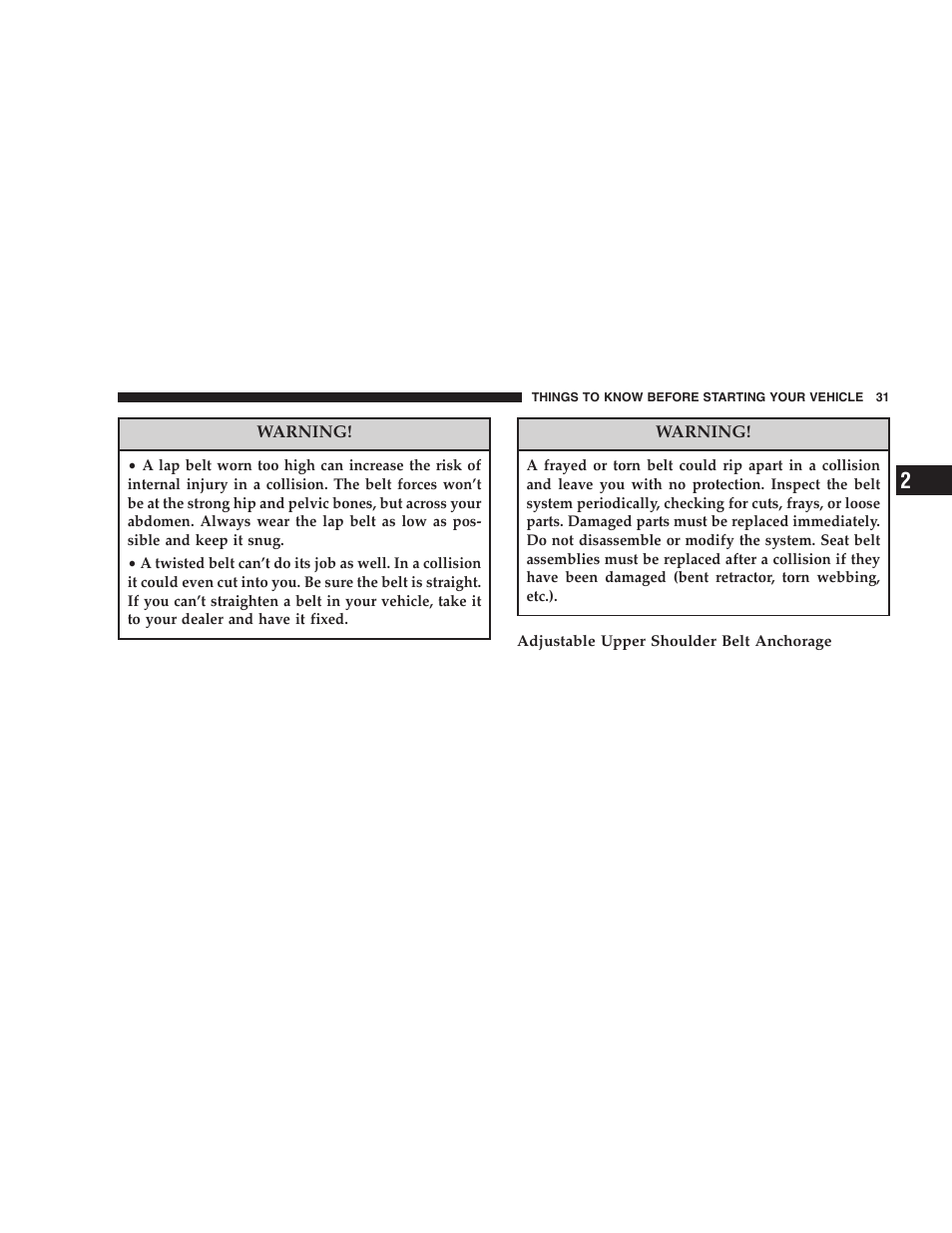 Chrysler 2006 300 SRT User Manual | Page 31 / 320