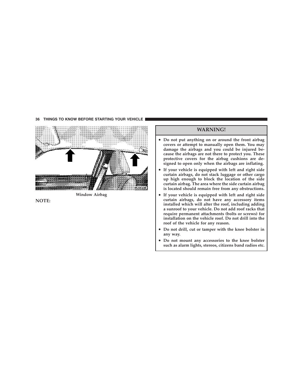 Chrysler 2006 300 SRT User Manual | Page 36 / 320