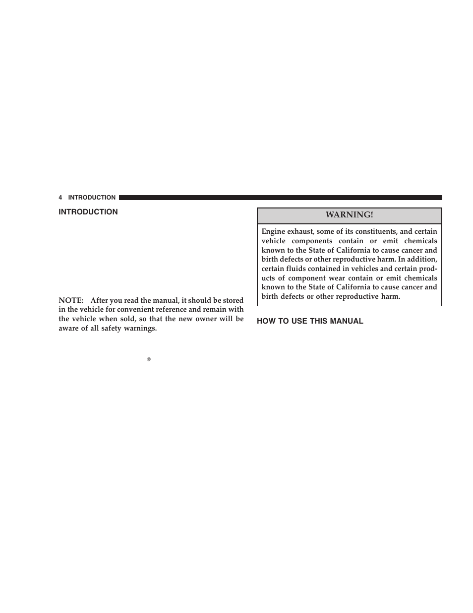 Introduction, How to use this manual | Chrysler 2006 300 SRT User Manual | Page 4 / 320