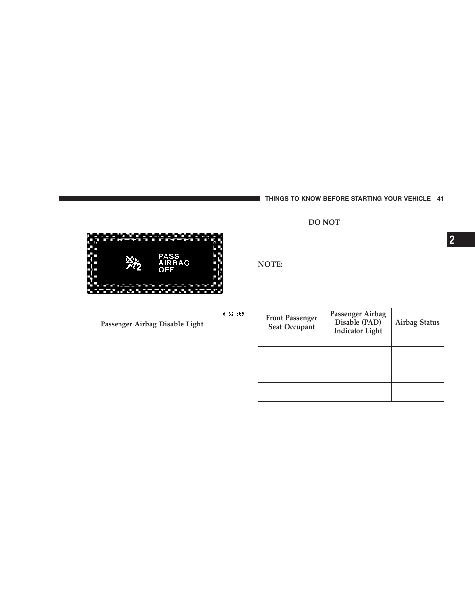 Chrysler 2006 300 SRT User Manual | Page 41 / 320