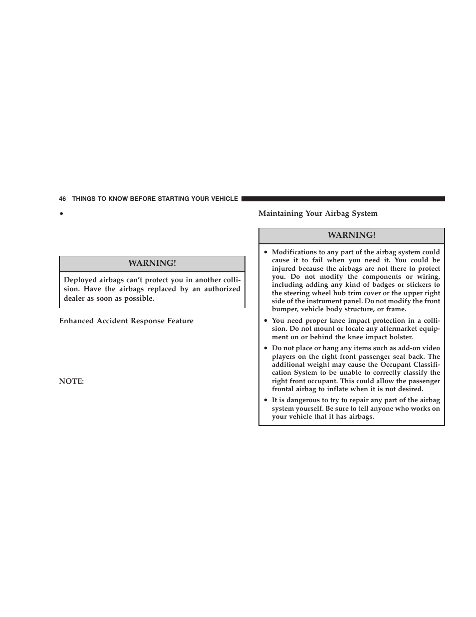 Chrysler 2006 300 SRT User Manual | Page 46 / 320