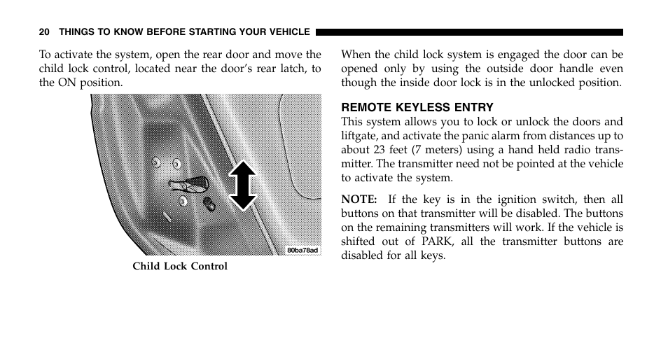 Chrysler 2006 Pacifica User Manual | Page 20 / 440